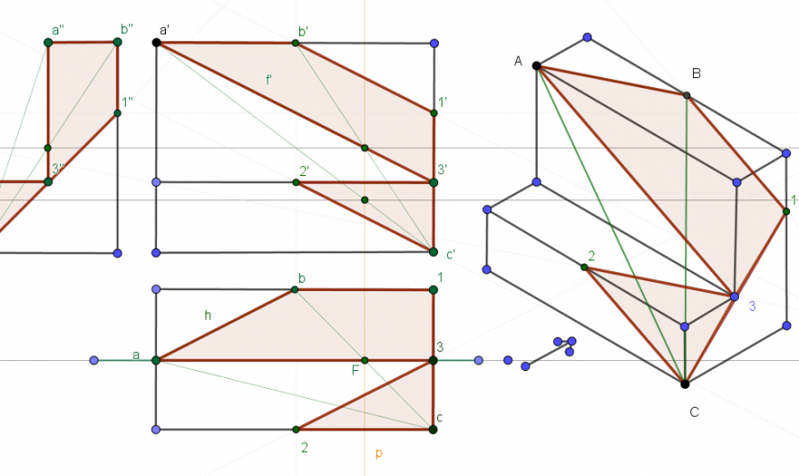 Geogebra. Ejemplo intersección pieza-plano