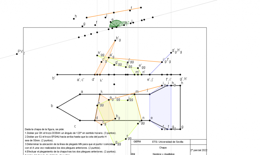 Geogebra: Vídeo resolución del plegado de una chapa horizontal