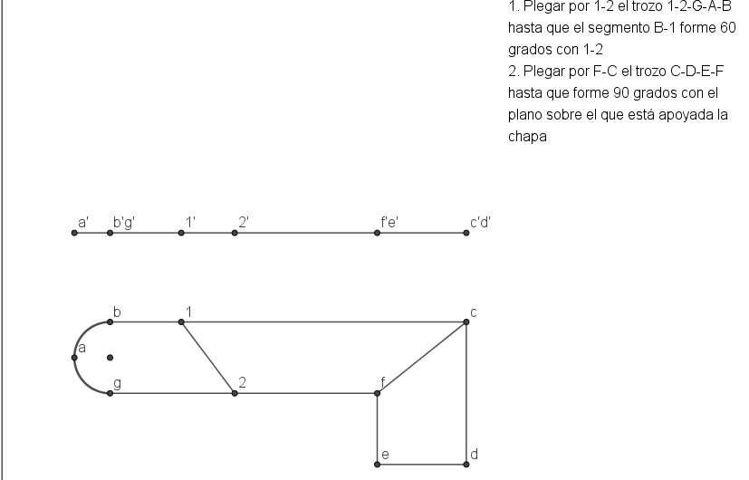 Geogebra: Ejercicio básico de plegado de chapa