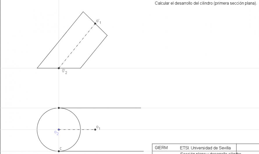 Geogebra: Vídeo explicativo resolución. Cilindro- sección y desarrollo.